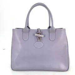 ロンシャン ハンド トートバッグ 革 紫 旅行 ビジネス FY138