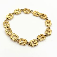 ジバンシー Gロゴ スクエアチェーン ゴールドカラーブレスレット 43865 
