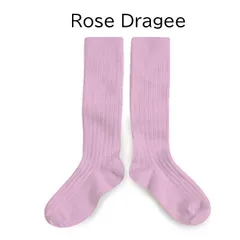 【新品・未使用】collegien(コレジアン) La Haute 【Rose Dragee】Ribbed Knee-high Socks キッズ リブニーハイ 靴下【2950】13.5cm〜21cm
