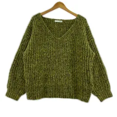 COLLAGE GALLARDAGALANTE コラージュ ガリャルダガランテ Vネックニット sizeF/グリーン系