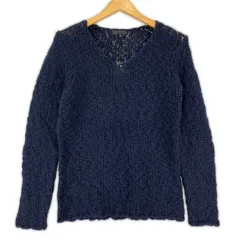 美品  iCB アイシービー タグ付き Vネックニット sizeS/ネイビー