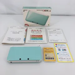 05w15793T 【3DSLL】ニンテンドー 3DSLL 本体 箱あり ミント×ホワイト 画面黄ばみ少しあり＊動作確認/初期化済み＊  ゲームハード 【中古品】
