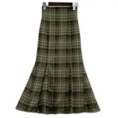 MURUA ムルーア チェック マーメイドスカート size0/ブラウン×グレー系