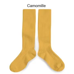 【新品・未使用】collegien(コレジアン) La Haute 【Camomille】Ribbed Knee-high Socks キッズ リブニーハイ 靴下【2950】13.5cm〜21cm