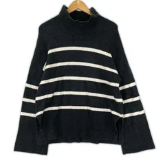 Banana Republic バナナリパブリック ハイネック ボーダーニット sizeL/グレー系