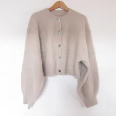 美品 23AW COLLAGE GALLARDAGALANTE コラージュ ガリャルダガランテ フォックスショート丈カーディガン F グレージュ レディース 古着 中古 USED