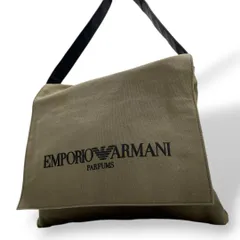 エンポリオアルマーニ　ショルダーバッグ　緑　ブランドロゴ　フラップ　A4収納　T6　キャンバス　斜め掛け可　グリーン　ブラック　黒　EMPORIO ARMANI　オシャレ　本物保証　鑑定済　スピード発送