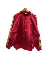 アディダス adidas 90s 00s トレフォイルロゴ 中綿ジャケット ブルゾン ヴィンテージ 赤 AA-8160 L-O ジャケット ワインレッド 101MT-5304