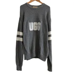 美品 22SS UGG アグ ロゴニット プルオーバー カットソー セーター Mサイズ グレー レディース 古着 中古 USED