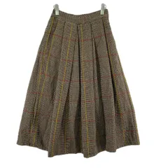 美品  zootie ズーティー タグ付き グレンチェック フレアスカート sizeM/ブラウン