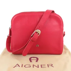 AIGNER アイグナー レザー ショルダーバッグ クラッチバッグ 2WAY レッド 保存袋付き rk10285
