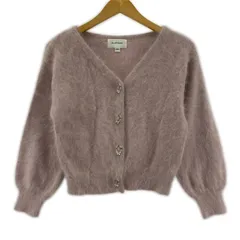 JILLSTUART ジルスチュアート  ビジューボタン シャギーカーディガン sizeFR/ラベンダー