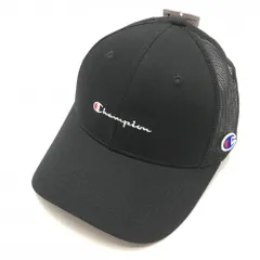 【新品】チャンピオン メッシュキャップ 黒 ロゴ刺しゅう  53-55cm  ゴルフウェア Champion