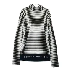 サイズ：L TOMMY HILFIGER GOLF トミー ヒルフィガーゴルフ  ハイネック 長袖Tシャツ ボーダー柄 ブラック系 [240101561038] ゴルフウェア レディース ストスト