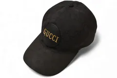 グッチ ベースボールキャップ/帽子 GUCCI ゴールド 箔押し エンボス GGブラック 576253 4HG53 1060 Mサイズ/58cm【中古】