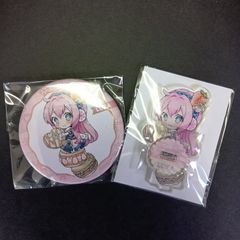SNOW MIKU×GIGO 스노우 미쿠 LUKA 2점 세트 캔 배치 아크릴스탠드 하츠네 미쿠 캔 배지 액스터
