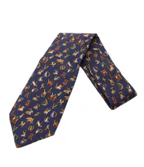 サルヴァトーレフェラガモ ネクタイ シルク100％ 動物柄 Salvatore Ferragamo