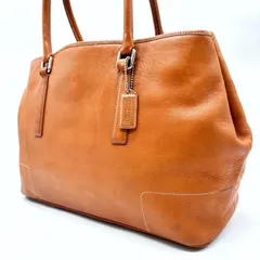 【良品】 COACH コーチ レザー 革 ハンドバッグ ビジネスバッグ トートバック A4収納 7757 オレンジ