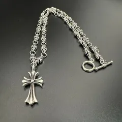 大人気 シンプル クロスネックレス 十字架 重厚 シルバー 50cm