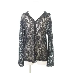 B&Y ユナイテッドアローズ BEAUTY&YOUTH ビューティー&ユース タグ付き 美品 25SS レース ハーフジップ パーカー トップス 長袖 日本製 F