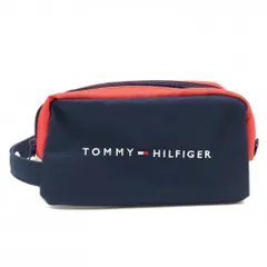 【新品】トミーヒルフィガー ラウンドポーチ ネイビー×白×レッド 小物入れ ロゴ刺しゅうゴルフ Tommy Hilfiger Golf