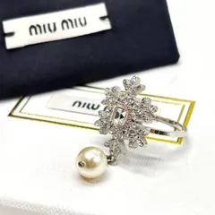 【良品】 MIUMIU Y2K snow crystal perl silver925 ring unisex  ミュウミュウ リングのサムネイル