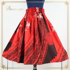 フラダンス 衣装 パウスカート レッド系 シングル フラ ダンス 花柄 モンステラ柄 カヒコ柄 赤 黒 白 鮮やか 華やか レッスン 練習 ダンス衣装 ハワイアンプリント ブラック系 ホワイト系 フラ衣装 可愛い ダンスウエア アロハプリント