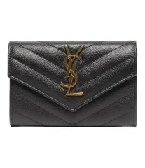 美品 サンローランパリ モノグラムスモールエンベロープウォレット ミニ財布 レディース SAINT LAURENT PARIS