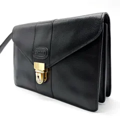 【良品】 BALLY バリー レザー 革 ゴールド金具 クラッチバッグ セカンドバッグ ブラック 黒 ポーチ 鞄