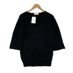 美品  SLOBE IENA スローブイエナ タグ付き 畦編み Vネックニット size表記なし/ブラック