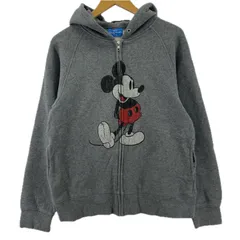 Tokyo Disney Resort 東京ディズニーリゾート 耳付き ミッキープリント 裏起毛パーカー sizeM/グレー