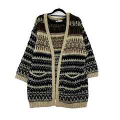 ZARA   ザラ   ニットカーディガン sizeEUR/USA XS-S/アイボリー×ブラック×ブラウン