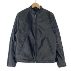 nano universe ナノユニバース 中綿 PUレザー ジップアップジャケット sizeS/ブラック