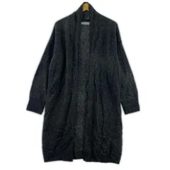 nano universe ナノユニバース ウール混 ロングカーディガン sizeF/ダークグレー