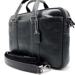 美品✨COACH コーチ 2way ビジネスバッグ 2層式 レザー ブラック