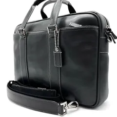 ✨良品✨ COACH ハンドバッグ  トートバッグ ショルダーバッグ ビジネスバッグ レザー 革 ブラック 黒色 A4収納可能 ユニセックス 男女兼用 メンズ レディース
