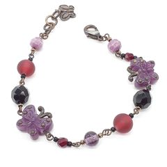 ANNA SUI ブレスレット 蝶々 紫 シルバー アナスイ ハート - メルカリ