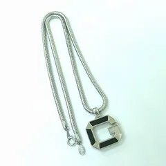 GIVENCHY ジバンシー Gロゴ ネックレス ブラック シルバーカラー ヴィンテージ