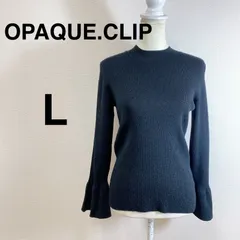 OPAQUE.CLIP オペークドットクリップ ラメ混フレアースリーブリブニット 洗濯機洗い可 UVケア リブニット ラメニット 長袖ニット レディーストップス 秋冬コーデ きれいめ カジュアル フェミニン シンプル 40 L