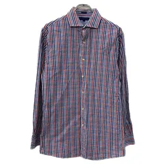 TOMMY HILFIGER 長袖 チェックシャツ M ブルー レッド トミーヒルフィガー ボタン スリムフィット チェック柄 コットン100% 春物 a711-5830