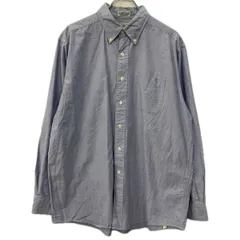L.L.Bean 長袖 無地シャツ XL ブルー エルエルビーン ボタン ボタンダウン 胸ポケット コットン100% シンプル 無地 春物 a711-5839のサムネイル