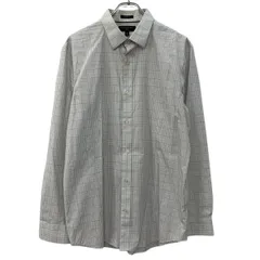 BANANA REPUBLIC 長袖 チェックシャツ L ホワイト ブラック バナナリパグリップ スリムフィット チェック柄 コットン100% 春物 a711-5844のサムネイル