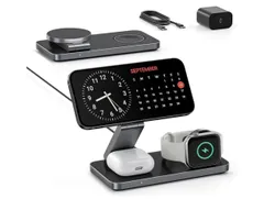 【TKC209】ワイヤレス充電器 3in1 折り畳み式 Magsafe充電器 同時に3つのデバイス充電(ブラック)