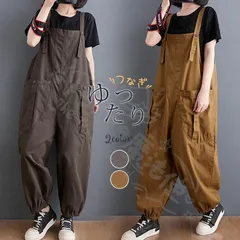 サロペット オーバーオール レディース パンツ オールインワン ポケット サルエル かわいい カジュアル 体型カバー ノースリーブ ゆったり CCLTZH1113P133