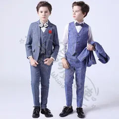 キッズ スーツ 男の子 フォーマル 入学式 卒業式 入園式 子供服 おしゃれ 長袖 4点セット デニム風 パーティー 結婚式 発表会 小学生 CCLTZH1113P106