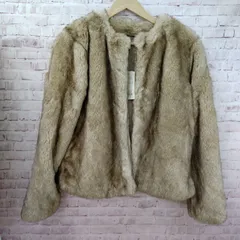 【TAKA47-86】◇ タグ付き UNGRID アングリッド ｢ ショート フェイク ファー コート｣ レディース 長袖 ノーカラー 84MIX 04M