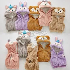 特価ダッフィー着ぐるみ赤ちゃん子供 コートベビー裏起毛モコモコ動物着ぐるみベビーキッズ防寒着出産祝いプレゼント CCLTZH1113P427