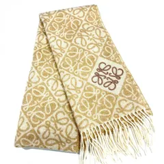 LOEWE アナグラム ベージュ マフラー スカーフ 鑑定済み 正規品 ロエベ  イギリス製