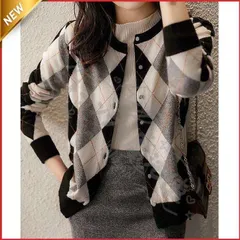 ニットカーディガン レディース 秋新作 配色 ニットソー 幾何柄 通勤 コーディガン オシャレ 40代 大人可愛い 着痩せ CCLTZH1113P115