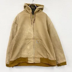 【3点以上まとめ買いで20%OFF】古着 used　Carhartt　カーハート　アクティブジャケット　ダックジャケット　チェック柄ネル生地ライナー　キャメル